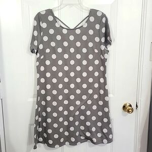 NWOT Grey Polka Dot Dress - Size 1X